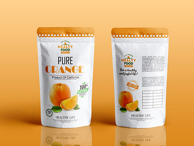 Pure Orange Pouch Label Design 3d branding cbd label design design graphic design illustration label design logo packaging design pouch pouch bag pouch label pouch label design pouch packaging