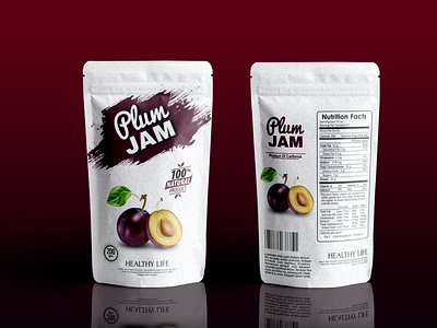 Plum Jam pouch label design