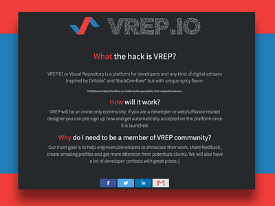 VREP Pre Signup Page