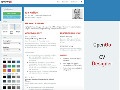 Opengo Cv Designer angularjs cv designer front end job board application spa