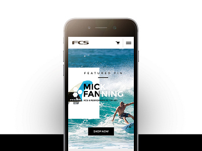 FCS Slider board homepage interface responsive slider surf surfing wave