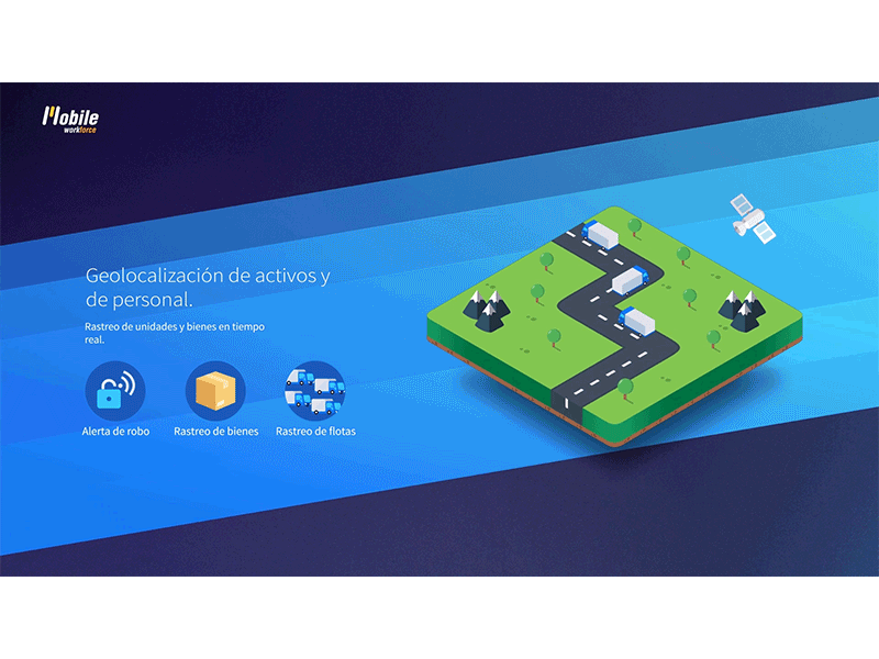 Mobile Workforce Land 1 intro isometric landing motion web