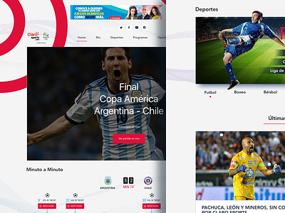 sports home redesign web. ux