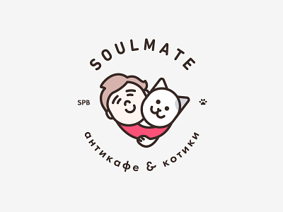 Soulmate anti café cat cats friends friendship kitty logo logotype