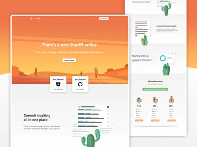 Sheriff Landing Page cactus landing page sheriff wild west