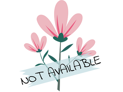 NOT AVAILABLE BANDAID FLOWER aesthetic art blue cool cute drawing floral flower flowers funny illustration minimal nature not available pink quote simple special trendy unavailable