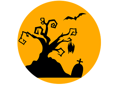 VINTAGE HALLOWEEN TREE AESTHETIC SIMPLE aesthetic bat batman bats black cute drawing funny ghost graves halloween illustration orange pumpkin scary simple tree trees vintage witch
