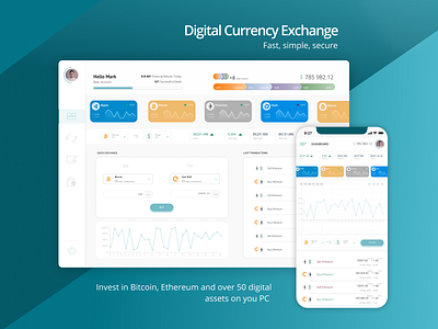 UI/UX for Cryptocurrency exchange bitcoin branding clean design clean ui crypto crypto wallet cryptocurrency dashboad design digital assets figma ui ux ux design
