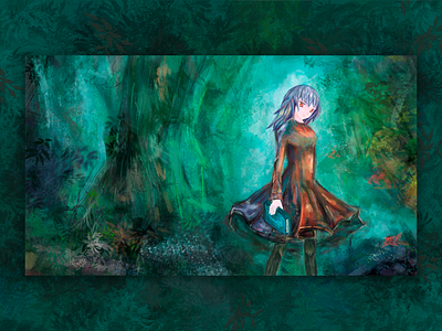 Digital painting anime book cover cg cgart character design fairytale forest girl character illustration illustration art magic painting photoshop wacom
