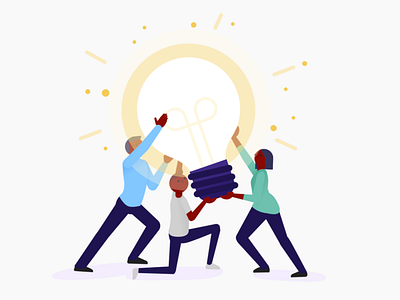 Teamwork Makes the Dreamwork ideation illustration people