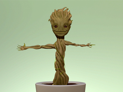Groot 3d cg cgi clay groot guardians guardiansofthegalaxy marvel modelling zbrush