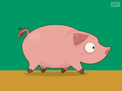 Pig Walking Animation animation asset cartoon character flash game gif illustrator pig videogame