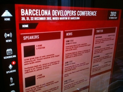 Re-Design BcnDevCon 2012 2012 conference interface ipad mayan mobile ui