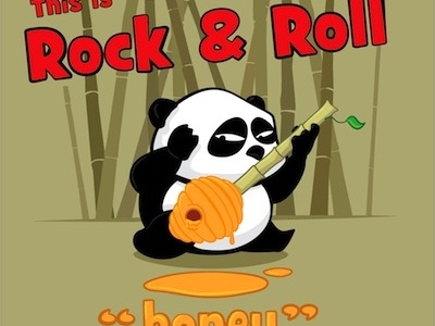 This is Rock & Roll honey... artwork illustration panda t shirt