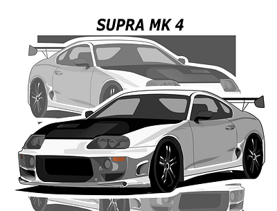 TOYOTA SUPRA MK 4 VECTOR car vector carvector design graphic design illustration vector