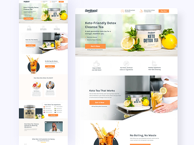 GenBoost | Ecommerce Landing Page dietrysupplement dribbble shot fitness health landing page design landingpage productlandingpage supplement supplementlanding page ux