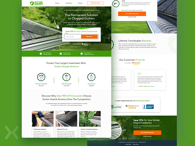 Gutter Guards America | Lead Generation Landing Page branding design dribbble shot gutter guard services gutter guard systems landing page design landingpage lead generation leads