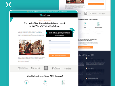 Mba Advance | Consultancy Landing Page branding consultancy landing page consultancy logo consultants design dribbble shot landing page design landingpage lead generation leads ux