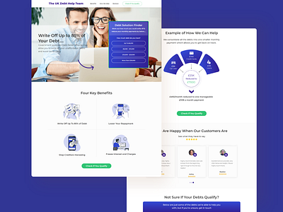 The UK Debt Help | Debt Consultancy Landing Page branding consultancy landing page debt consultancy page design dribbble shot landing page design landingpage lead generation leads ux