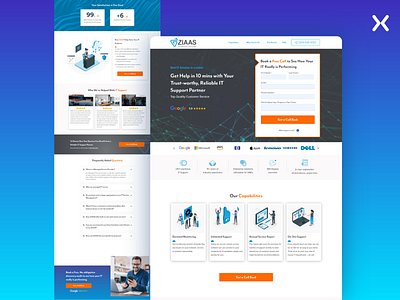 ZIAAS | Lead Generation Landing Page branding design dribbble shot illustration it it consultancy landing page design landingpage lead generation lead generation pages popular shot technology ui ux