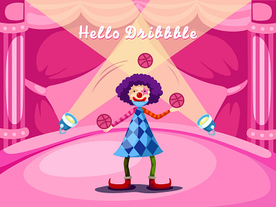 My first shot－CLOWN dribbble hello 、clown