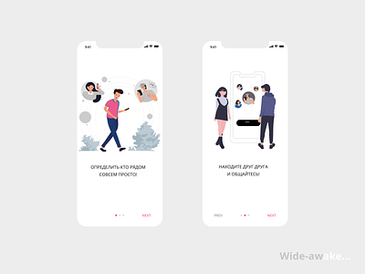 Wide-awake social media app app design illustration mobile ui vector