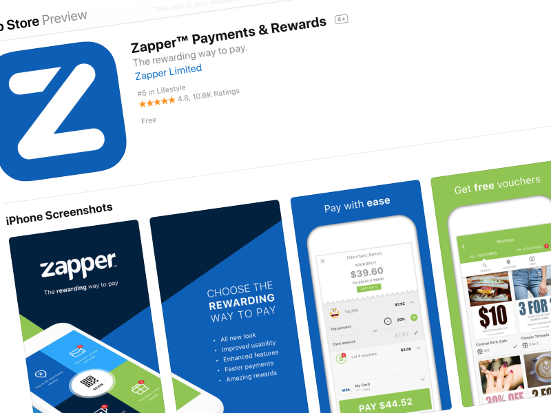 App Store page 10.6k ratings 4.8 stars app store zapper