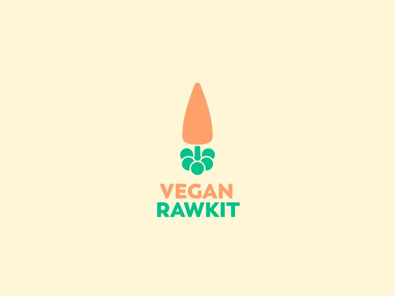 Vegan Rawkit 2d animation carrot color gif launch logo loop mograph motion rocket vegan vegetable
