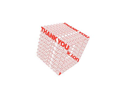 Thank You 2d 3d animation gif loop mograph motion red rotate spin square thank you