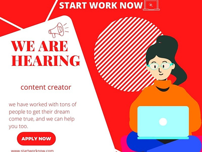 We are hiring content creator freelancing freelancingjob job jobs in usa remote jobs work from home