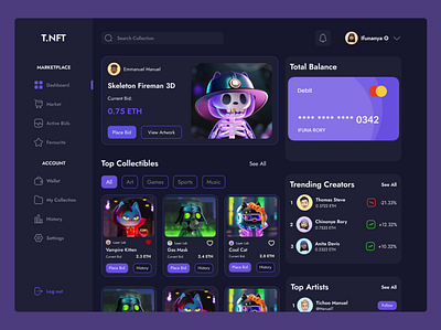 T.NFT app design ui ux