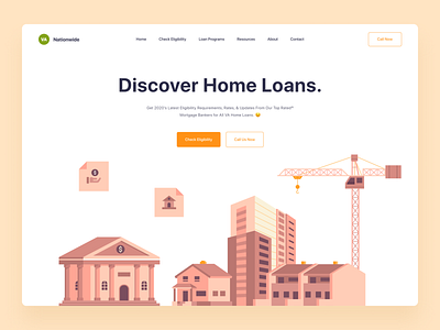 Home Loan - Landing Page clean colors header header illustration home loan illustration landingpage layout minimal product product design project ui ux webdesign website whitespace