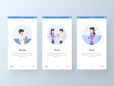 Onboarding Illustrations 2017 android app clean dashboard illustration ios landing page onboarding ui ux website