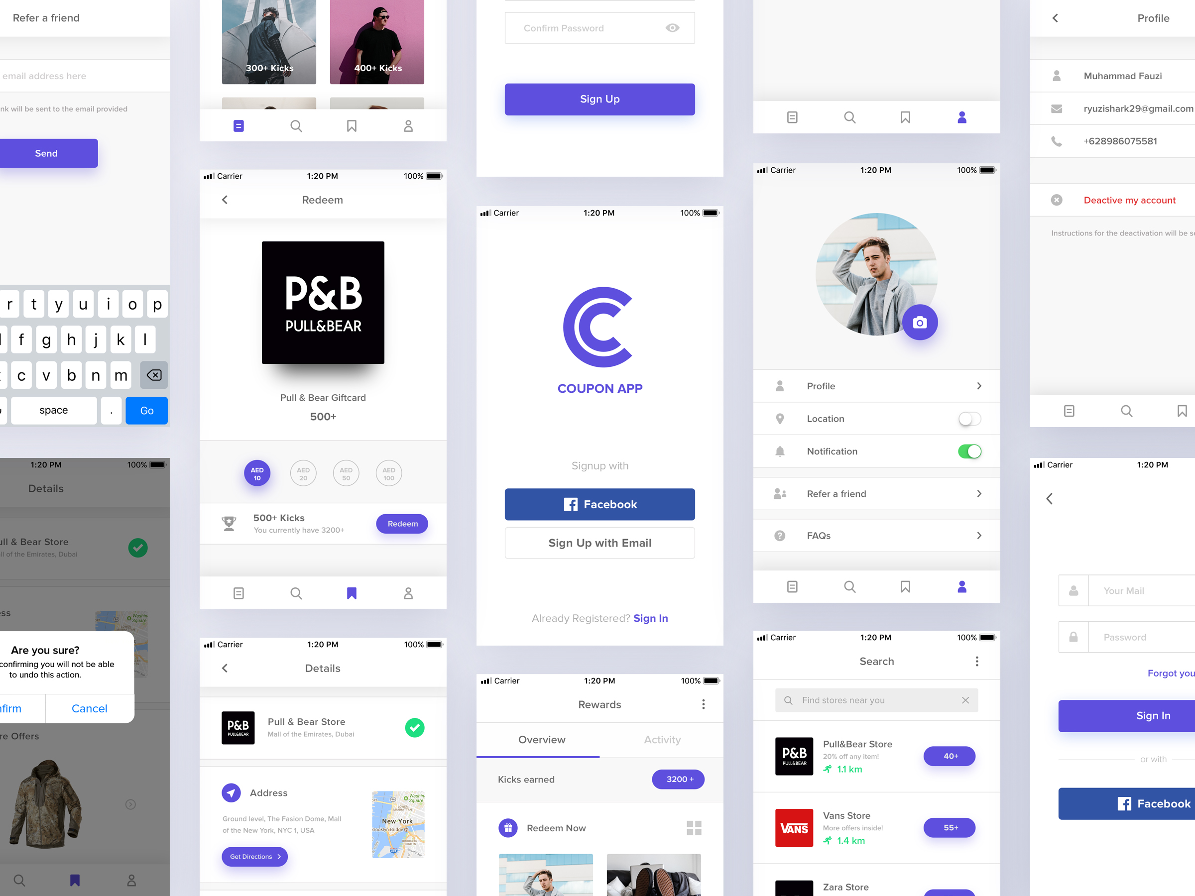 Coupon App - All Screen by Muhammad Fauzi on Dribbble