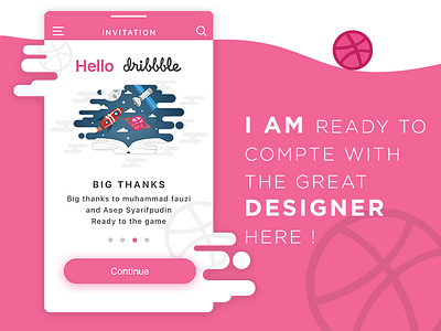 Hello Dribbble first debute graphic designer hello dribbble invitation uiux