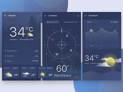 Application For Hiking app clean dashboard ilustration uiux