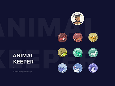 Keep Badge Design - ANIMAL KEEPER animal badge illustration ui