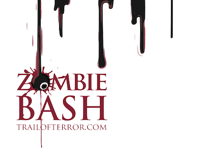 House of Wax Zombie Bash logo trail of terror type