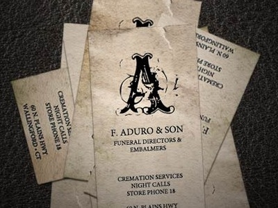 Aduro Funeral Home Business Card haunted attraction trail of terror web site