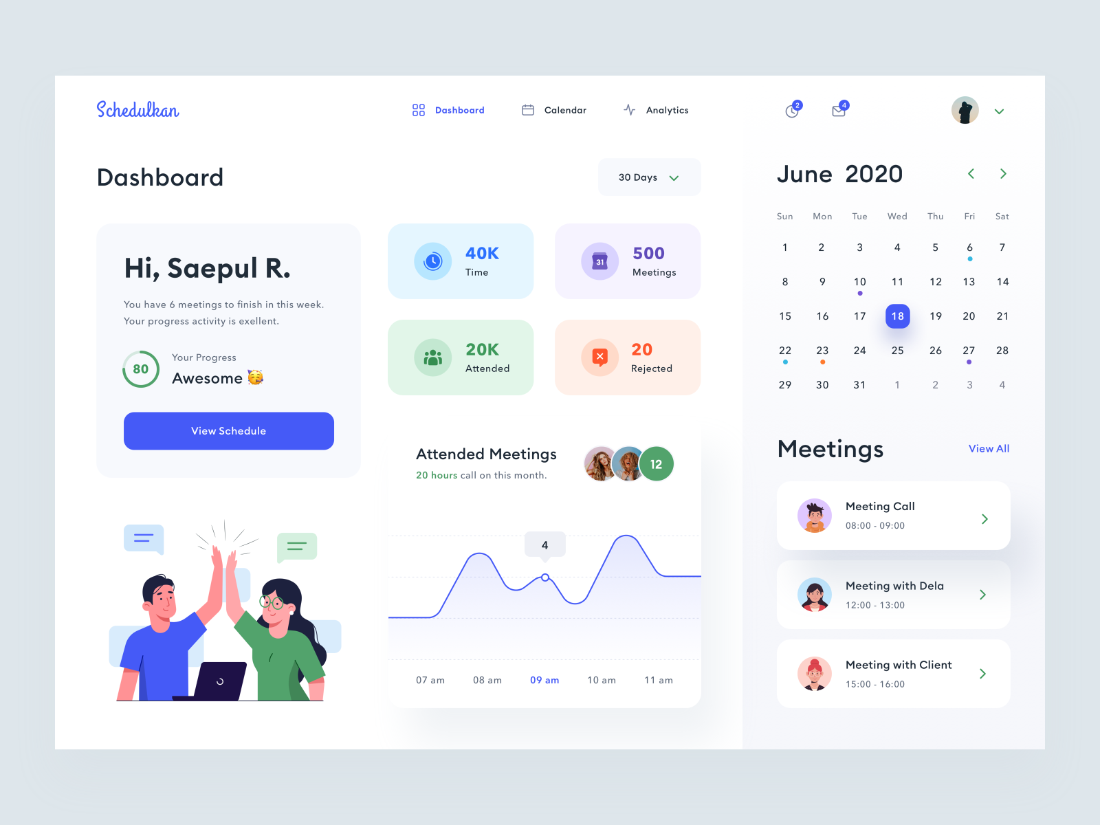 Schedule Dashboard Design v.2 by Budiarti R. on Dribbble