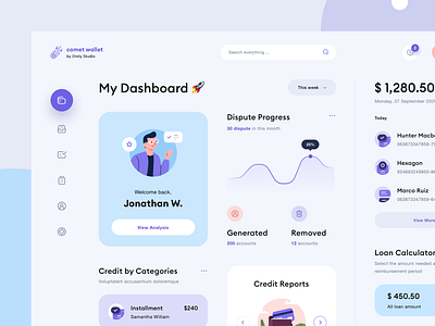 Comet Wallet - Dashboard UI Exploration by Budiarti R. for Orely on ...