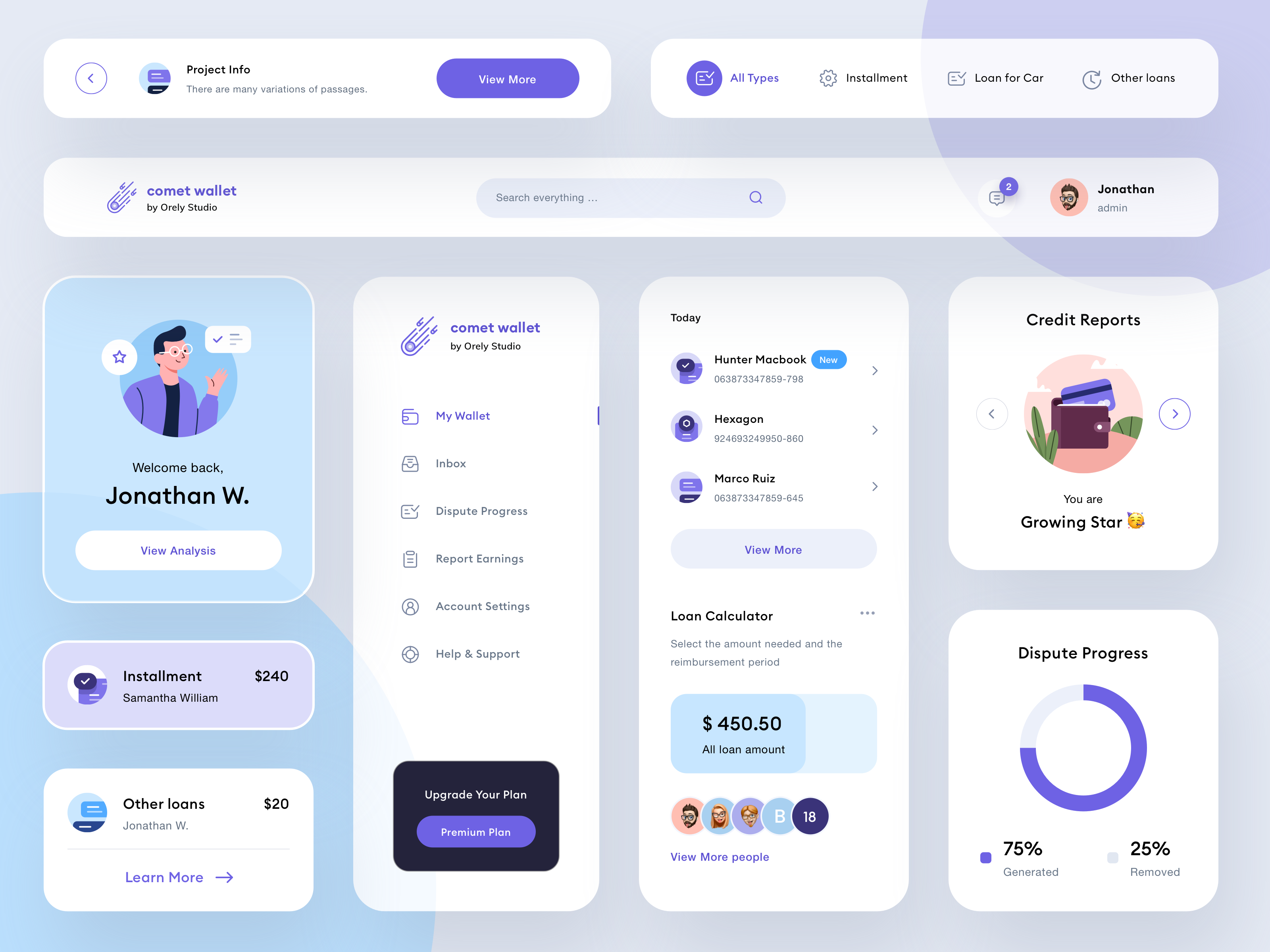 Comet Wallet - UI Components 🥳 by Budiarti R. for Orely on Dribbble