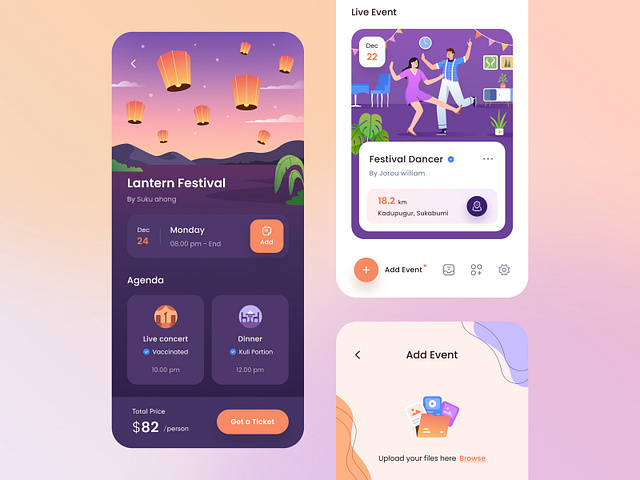 Schedule Event App Design by Budiarti R. for Orely on Dribbble