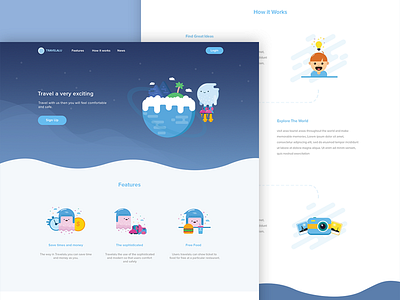 Website Travelalu booking character clean design graphic illustration music travel ui website websitemockup