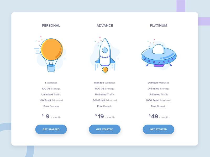 Pricing page example #102: Pricing Page Hosting