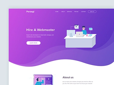 Landing page - Webmaster booking character clean design flat flatdesign graphic illustration music ui website websitemockup