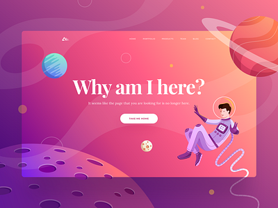 404 page 404 404 error astronaut branding character design error page gradient header illustration landing page planet rocket space typography ui ux website