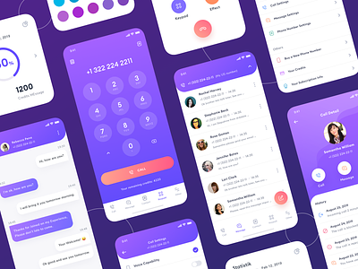 Call App call chat contact gradient gradient color icon ios list message mobile ui ux