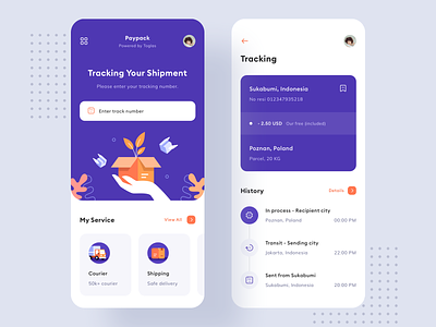 Paypack - Delivery App app box courier delivery design illustration interface product send shipment shipping toglas track truck