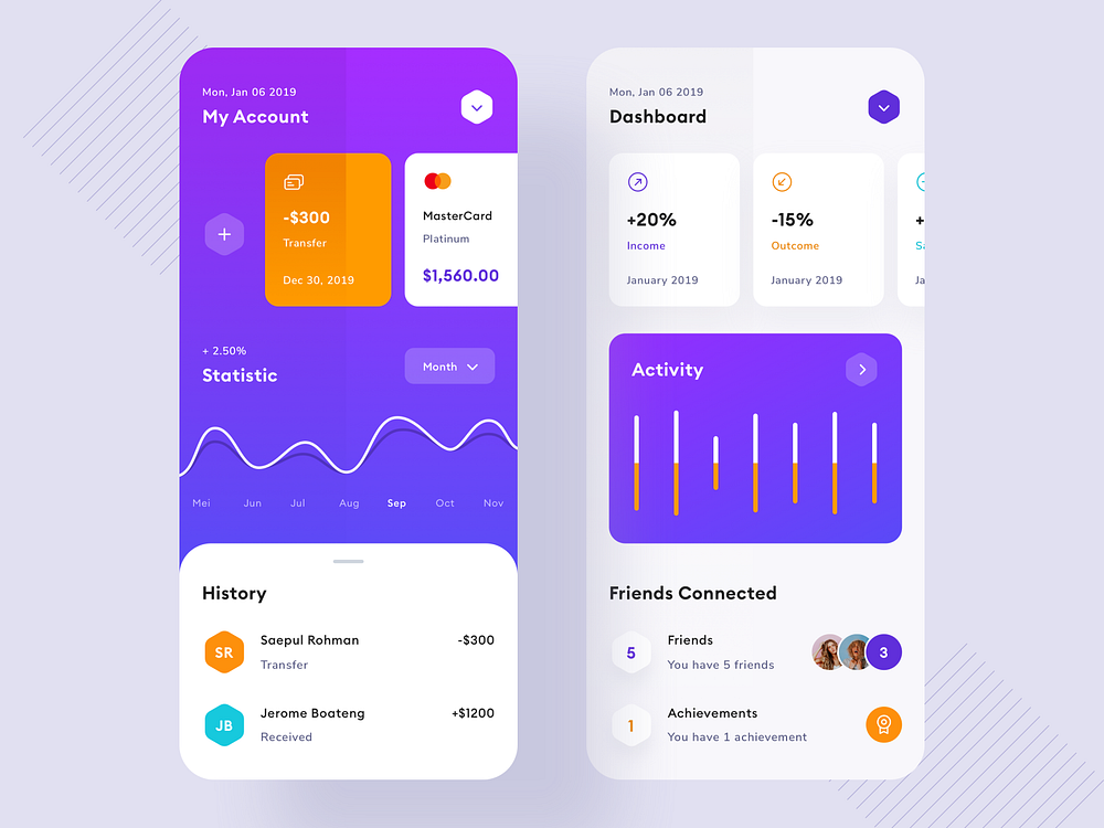 Finance App by Budiarti R. on Dribbble